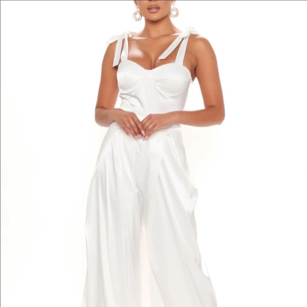 White satin Jumpsuit